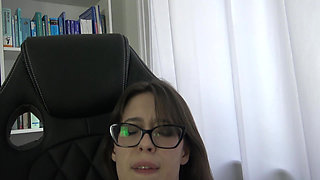 Dangling Smoking Vibrator Masturbation in the Office