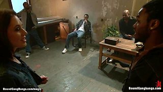 Hot girlfriend interracial group fucked