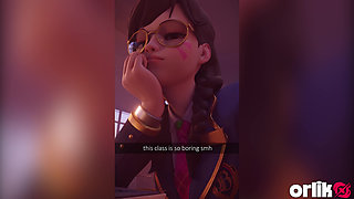 Overwatch D.va Bad Girl Academy - Ruins Test, Takes Mentor's Cock Deep in Ass