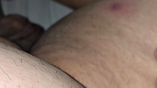 Stepmom hand slowly slip from stepson leg on his dick gave him a handjob