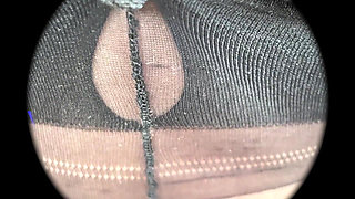 Vgq23 Aunty Sandra Putting on Her Classic Seamed Stockings