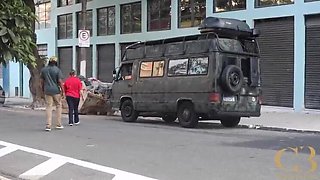 Granny Fuck in City Trailer - Homemade MILF & BBC Bareback with Clarkes & Mya