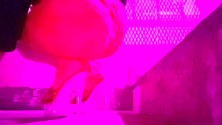 Italian Sexy Milf Artemisia Love outdoor smoking session wearing high heels