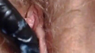 Close up Fucking with Black Dildo