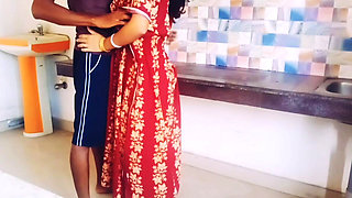 Desi Bhabi Want to Take Chance for Sucking Hot Devar Big Black Cock in Kitchen