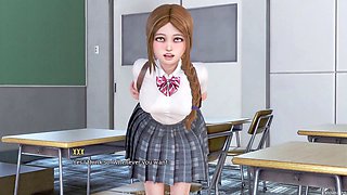 Playing through an adult visual novel on PC in immersive POV style