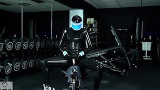 Lusty latex freak gives herself intensily powerful orgasms