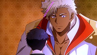 Titan dominates bride in bed after erotic anime feast
