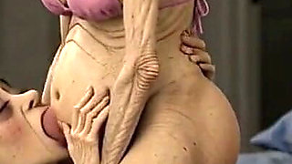 Old Woman Rubs Her Pussy on a Young Woman