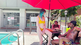 Sexy Swinger Ireland Rose Gets Picked up at the Pool & Fucked by Two Black Cocks