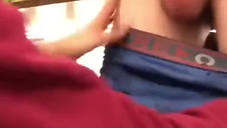 Risky Blowjob - Sucking a Friend's Cock at Work