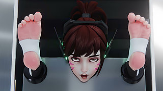 D.va - Clit Stroker & Anal Fuck Machine Squirt Overwatch 3D Fetish Porn