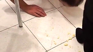 Lunch Humiliation Submissive Slave Eats off Floor