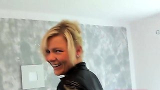 Latex Catsuit Amateur with Big Tits
