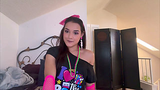 Zara's Sultry '80s Jerk off Instruction 4K POV Neon Seduction Awaits!