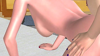 Animated 3D Lesbian Porn - Mature Woman with Strap‑on Fucking Teen Girl’s Pussy and Ass From Behind