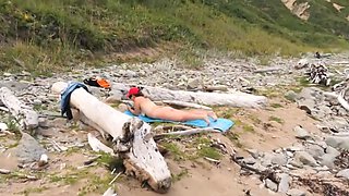 Stranger Cocks Off Publicly for Wife Before Pounding Her on Beach