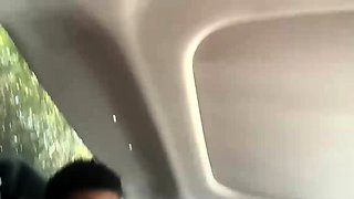 Horny brunette slut suck and ride BBC in the car live at sex