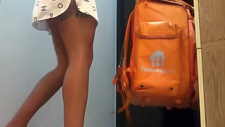 18 Year Old Italian Webcam Star Blonde Pays the Delivery Guy with Sex and a Cumshot in Her Mouth