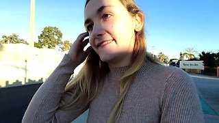 Ebony amateur babe Melanies public flashing