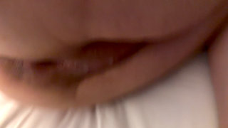 Hairy Juicy Pussy Filled and Leaking Massive BBC Creampie