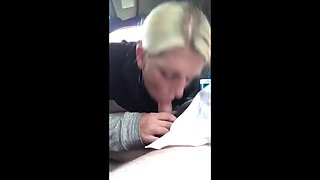 Blonde Pregnant Street Hooker Sucks Cock in Car for Snapchat