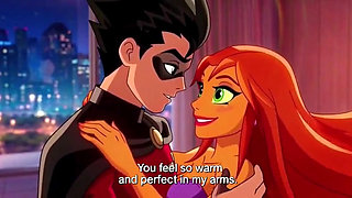 STARFIRE & ROBIN STEAMY PENTHOUSE ROMANCE - Hot 3D Anime Couple