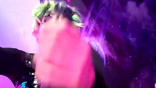 Redhead babe masturbates with a sex toy