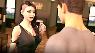 Big boobed hentai visual novel with 3D action and erotic stories