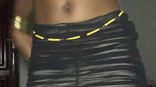 Hot Sexy Dance Ebony Teen Teasing with Oily Wet Pussy Shows in Mini Skirt