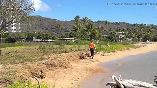 Mature British MILF gets naughty outdoors at Paiko Fishpond in East Oahu, Hawaii