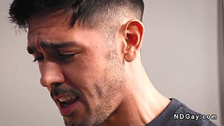 Frat gays sucking and anal fucking on the sofa