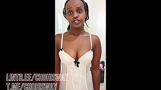 20yo Ebony Girl with a Big Round Ass Sucks Cock & Gets Boned by a Black Guy with a Long Dick and She Likes It Very Much, Leaves