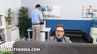 Reality kings - uber-sexy coworker Kira Noir titty-fucks van under the desk before sliding his pecker inside her vagina