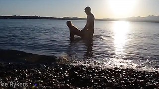 Romantic Sex at a Public Beach