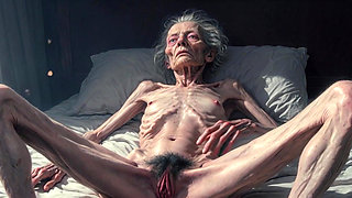 Horny 90 Year Old Skinny Granny Masturbates Her Hairy Wet Pussy - Frail Solo Play