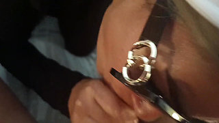 MILF in Sunglasses Gives POV Blowjob with Cumshot