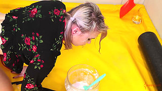 Teen Get Rough Anal and Piss Punishment at the Ice Cream Stand, with Nasty Anal Creampie Eating