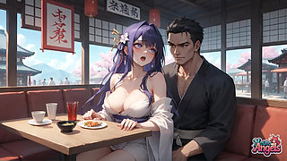 Spilled Milk Seduction: Wet Kimono Temptation