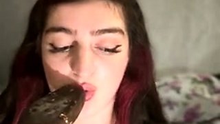 Glamour babe with big boobs masturbates in lingerie