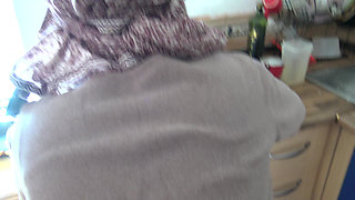 Turkish Cleaning Maid in Germany Is Shocked When I Flash My Big Cock to Her.