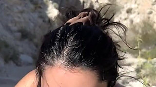 Outdoor Blowjob While Hiking in the Desert - Amateur Wmaf - Cum in Mouth Public BJ Swallow