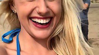 Big Boobed Blonde Masturbates With A Dildo In The Bathroom