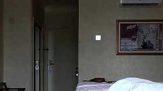 Busty curly brunette with big boobs fucks on couch