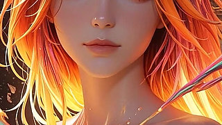 Cosmic Neon Goddess Nude Beauty Portrait with Radiant Cyber Clouds Ai Art Slideshow