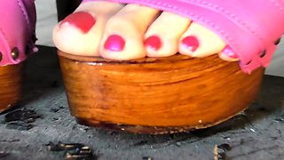Slutty girl foot fetish with masturbation