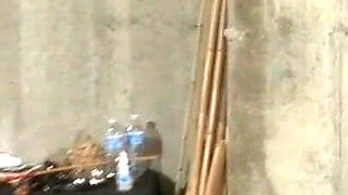 Hogtied Asian mature gets tits and pussy punished hard