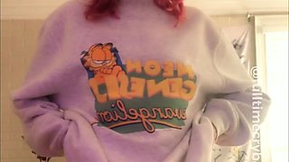 Curly Blonde Teen Records Solo Dildo Masturbation