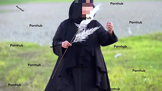 Egypt Muslim Farm Girl with Abaya Try to Find Cucumber in Farmland for Her Pussy