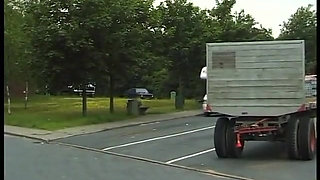 Pounding her sweet holes in the car and outside